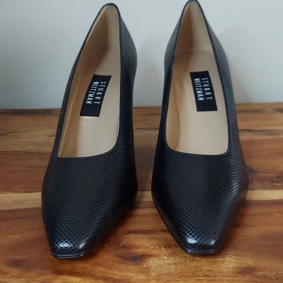 Vintage Stuart Weitzman Ossarah Chex Calf Heels 10.5 AA Womens Black - Picture 5 of 13